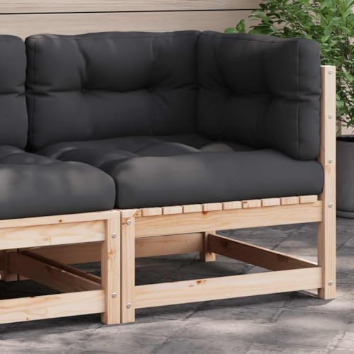 INLIFE Garten-Ecksofa mit Kissen Massivholz Kiefer,Möbel,Gartenmöbel,Gartensitzmöbel,Gartensofaelemente,Braun,14.91 KG,838061 von INLIFE