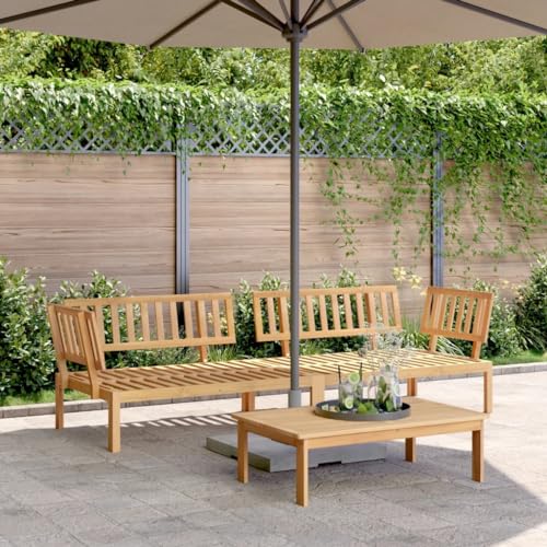 INLIFE Garten-Ecksofas aus Paletten 2 STK. Massivholz Akazie,Möbel,Gartenmöbel,Gartensitzmöbel,Gartensofas,Braun,31.6 KG,3209306 von INLIFE