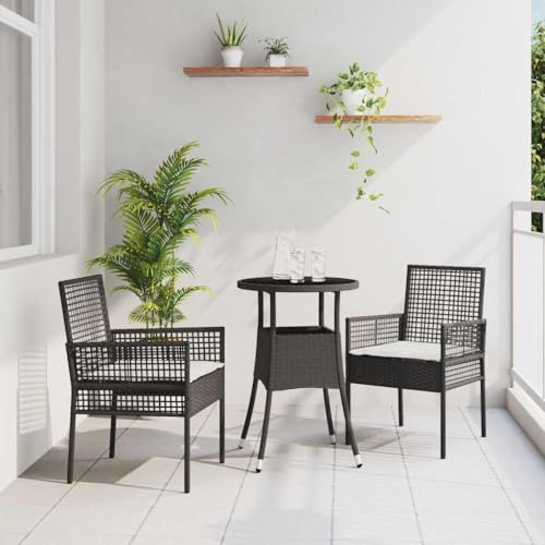 INLIFE Garten Essgruppe 3 pcs Schwarz Poly Rattan,Möbel,Gartenmöbel,Gartenmöbel-Sets,Schwarz,19.18 KG,3334941 INLIFE Garten Essgruppe 3 pcs Schwarz Poly Rattan,Möbel,Gartenmöbel,Gartenmöbel-Sets,Schwarz,19.18 KG,3334941 von INLIFE