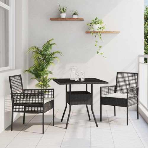 INLIFE Garten Essgruppe 3 pcs Schwarz Poly Rattan,Möbel,Gartenmöbel,Gartenmöbel-Sets,Schwarz,23.28 KG,3334923 INLIFE Garten Essgruppe 3 pcs Schwarz Poly Rattan,Möbel,Gartenmöbel,Gartenmöbel-Sets,Schwarz,23.28 KG,3334923 von INLIFE