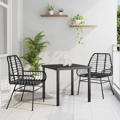 INLIFE Garten Essgruppe 3 pcs Schwarz Poly-Rattan,Möbel,Gartenmöbel,Gartenmöbel-Sets,Schwarz,26.4 KG,3380841 INLIFE Garten Essgruppe 3 pcs Schwarz Poly-Rattan,Möbel,Gartenmöbel,Gartenmöbel-Sets,Schwarz,26.4 KG,3380841 von INLIFE