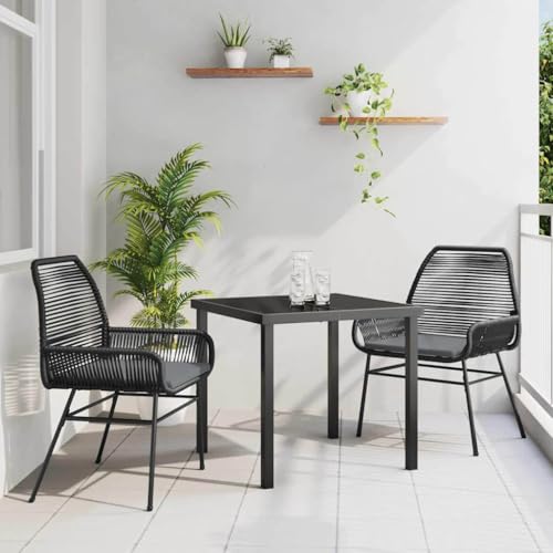 INLIFE Garten Essgruppe 3 pcs Schwarz Poly-Rattan,Möbel,Gartenmöbel,Gartenmöbel-Sets,Schwarz,29.6 KG,3380869 INLIFE Garten Essgruppe 3 pcs Schwarz Poly-Rattan,Möbel,Gartenmöbel,Gartenmöbel-Sets,Schwarz,29.6 KG,3380869 von INLIFE