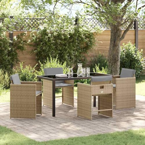INLIFE Garten Essgruppe 5 pcs Beige Poly-Rattan,Möbel,Gartenmöbel,Gartenmöbel-Sets,Beige,46.4 KG,3380710 INLIFE Garten Essgruppe 5 pcs Beige Poly-Rattan,Möbel,Gartenmöbel,Gartenmöbel-Sets,Beige,46.4 KG,3380710 von INLIFE
