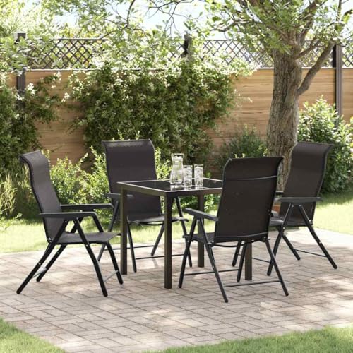 INLIFE Garten Essgruppe 5 pcs Schwarz Kaffee Poly Rattan,Möbel,Gartenmöbel,Gartenmöbel-Sets,Taupe,50.6 KG,3379269 von INLIFE