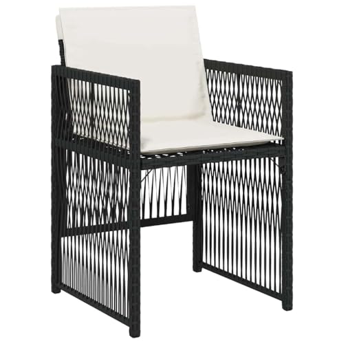INLIFE Garten Essgruppe 5 pcs Schwarz Poly Rattan,Möbel,Gartenmöbel,Gartenmöbel-Sets,Schwarz,46.15 KG,3380646 von INLIFE