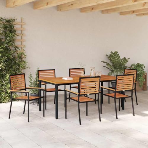 INLIFE Garten Essgruppe 7 pcs Schwarz und Holz 180 x 90 x 75 cm,Möbel,Gartenmöbel,Gartensitzmöbel,Gartenstühle,Schwarz,66.6 KG,3365502 INLIFE Garten Essgruppe 7 pcs Schwarz und Holz 180 x 90 x 75 cm,Möbel,Gartenmöbel,Gartensitzmöbel,Gartenstühle,Schwarz,66.6 KG,3365502 von INLIFE