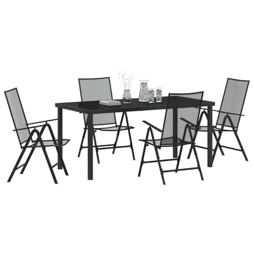 INLIFE Garten Essgruppe Falten 5 pcs Anthrazit Stahl,Möbel,Gartenmöbel,Gartenmöbel-Sets,Anthrazit,56.7 KG,3379292 von INLIFE