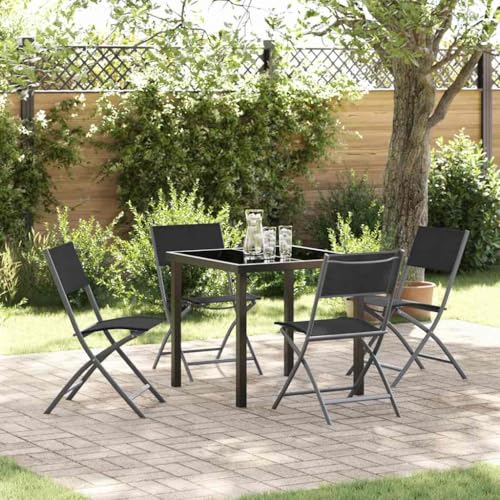 INLIFE Garten Essgruppe Falten 5 pcs Schwarz Textilene und Stahl,Möbel,Gartenmöbel,Gartenmöbel-Sets,Schwarz,29.5 KG,3379374 INLIFE Garten Essgruppe Falten 5 pcs Schwarz Textilene und Stahl,Möbel,Gartenmöbel,Gartenmöbel-Sets,Schwarz,29.5 KG,3379374 von INLIFE