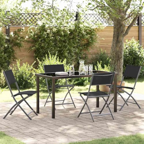INLIFE Garten Essgruppe Falten 5 pcs Schwarz Textilene und Stahl,Möbel,Gartenmöbel,Gartenmöbel-Sets,Schwarz,34.75 KG,3379375 INLIFE Garten Essgruppe Falten 5 pcs Schwarz Textilene und Stahl,Möbel,Gartenmöbel,Gartenmöbel-Sets,Schwarz,34.75 KG,3379375 von INLIFE