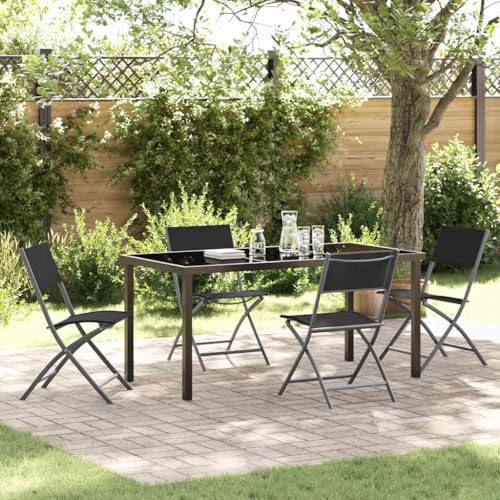 INLIFE Garten Essgruppe Falten 5 pcs Schwarz Textilene und Stahl,Möbel,Gartenmöbel,Gartenmöbel-Sets,Schwarz,38.8 KG,3379376 INLIFE Garten Essgruppe Falten 5 pcs Schwarz Textilene und Stahl,Möbel,Gartenmöbel,Gartenmöbel-Sets,Schwarz,38.8 KG,3379376 von INLIFE