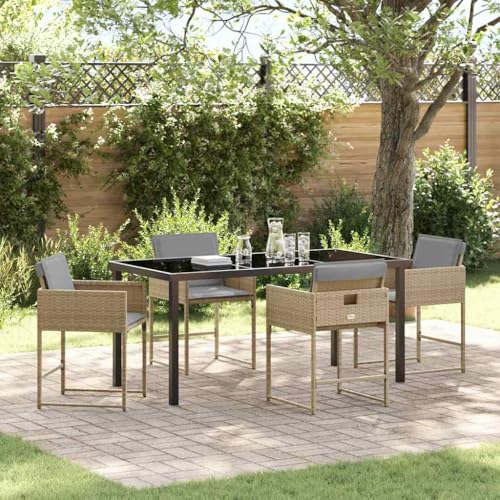 INLIFE Garten Essgruppe mit Kissen 5 pcs Beige Poly Rattan,Möbel,Gartenmöbel,Gartenmöbel-Sets,Beige,47.3 KG,3380030 INLIFE Garten Essgruppe mit Kissen 5 pcs Beige Poly Rattan,Möbel,Gartenmöbel,Gartenmöbel-Sets,Beige,47.3 KG,3380030 von INLIFE