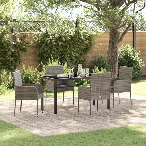 INLIFE Garten Essgruppe mit Kissen 5 pcs Grau Poly Rattan,Möbel,Gartenmöbel,Gartenmöbel-Sets,Grau,42.65 KG,3380108 INLIFE Garten Essgruppe mit Kissen 5 pcs Grau Poly Rattan,Möbel,Gartenmöbel,Gartenmöbel-Sets,Grau,42.65 KG,3380108 von INLIFE