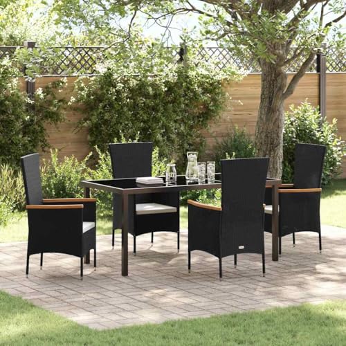 INLIFE Garten Essgruppe mit Kissen 5 pcs Schwarz Poly Rattan,Möbel,Gartenmöbel,Gartenmöbel-Sets,Schwarz,52.3 KG,3379425 INLIFE Garten Essgruppe mit Kissen 5 pcs Schwarz Poly Rattan,Möbel,Gartenmöbel,Gartenmöbel-Sets,Schwarz,52.3 KG,3379425 von INLIFE