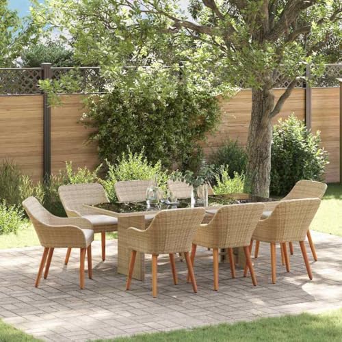INLIFE Garten Essgruppe mit Kissen 9 pcs Beige Poly-Rattan,Möbel,Gartenmöbel,Gartenmöbel-Sets,Beige,88.4 KG,3261630 INLIFE Garten Essgruppe mit Kissen 9 pcs Beige Poly-Rattan,Möbel,Gartenmöbel,Gartenmöbel-Sets,Beige,88.4 KG,3261630 von INLIFE
