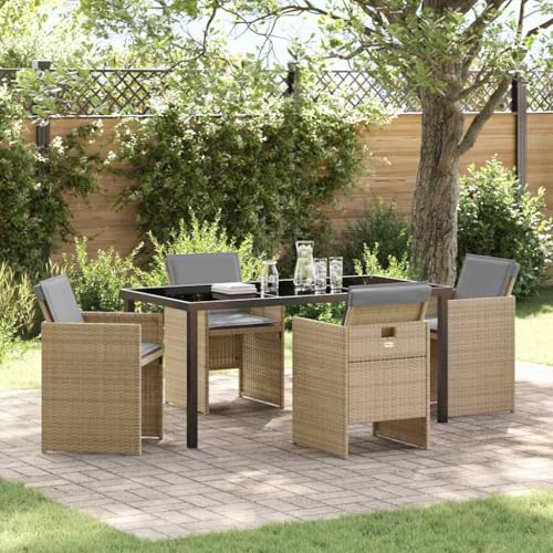 INLIFE Garten Essgruppe mit Kissen Falten 5 pcs Beige Poly Rattan,Möbel,Gartenmöbel,Gartenmöbel-Sets,Beige,49.7 KG,3379966 INLIFE Garten Essgruppe mit Kissen Falten 5 pcs Beige Poly Rattan,Möbel,Gartenmöbel,Gartenmöbel-Sets,Beige,49.7 KG,3379966 von INLIFE