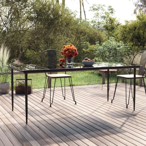 INLIFE Garten-Esstisch Schwarz 200x100x74 cm Stahl und Hartglas,Möbel,Gartenmöbel,Gartentische,Schwarz,30.85 KG,319280 INLIFE Garten-Esstisch Schwarz 200x100x74 cm Stahl und Hartglas,Möbel,Gartenmöbel,Gartentische,Schwarz,30.85 KG,319280 von INLIFE