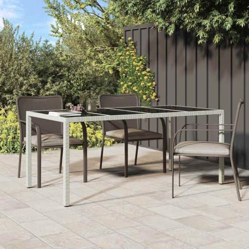 INLIFE Garten-Eßtisch Weiß 190 x 90 x 75 cm Poly Rattan,Möbel,Gartenmöbel,Gartentische,Weiß,30 KG,362549 von INLIFE