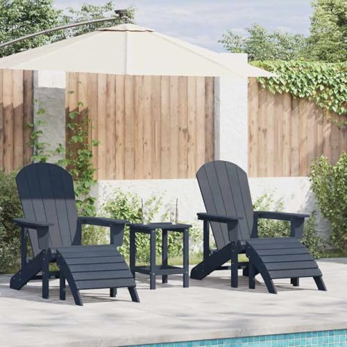 INLIFE Garten Lounge Möbel 2 pcs Marineblau 74 x 82 x 90cm Plastik,Möbel,Gartenmöbel,Gartensitzmöbel,Gartenstühle,Marineblau,42.96 KG,3335843 von INLIFE