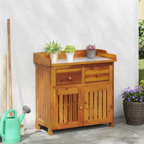 INLIFE Garten-Schrank mit Schubladen mit Tür Braun 78 x 36.5 x 78cm,Möbel,Schränke,Braun,23.2 KG,42001368 von INLIFE