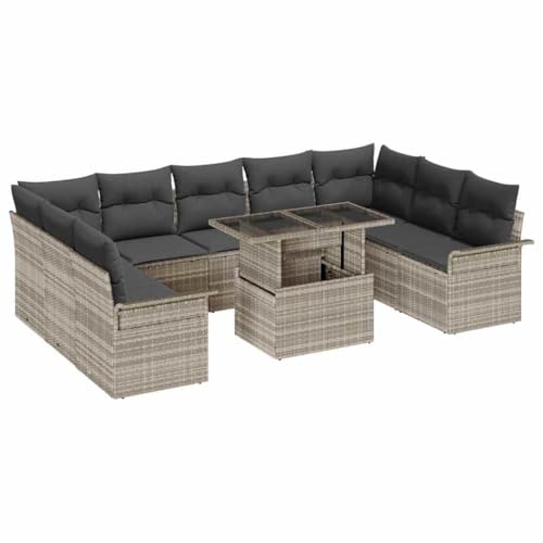 INLIFE Garten-Sofa-Set 10 pcs Hellgrau 100 x 55 x 73 cm Poly Rattan,Möbel,Gartenmöbel,Gartensitzmöbel,Gartensofas,Hellgrau,92.5 KG,3357085 INLIFE Garten-Sofa-Set 10 pcs Hellgrau 100 x 55 x 73 cm Poly Rattan,Möbel,Gartenmöbel,Gartensitzmöbel,Gartensofas,Hellgrau,92.5 KG,3357085 von INLIFE