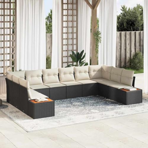 INLIFE Garten-Sofa-Set 10 pcs Schwarz und Creme 344 x 209 x 85 cm,Möbel,Gartenmöbel,Gartensitzmöbel,Gartensofas,Schwarz,89.9 KG,3356842 INLIFE Garten-Sofa-Set 10 pcs Schwarz und Creme 344 x 209 x 85 cm,Möbel,Gartenmöbel,Gartensitzmöbel,Gartensofas,Schwarz,89.9 KG,3356842 von INLIFE