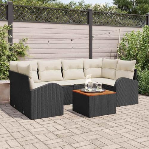 INLIFE Garten-Sofa-Set 7 pcs Schwarz Poly Rattan,Möbel,Gartenmöbel,Gartenmöbel-Sets,Schwarz,57.6 KG,3347530 INLIFE Garten-Sofa-Set 7 pcs Schwarz Poly Rattan,Möbel,Gartenmöbel,Gartenmöbel-Sets,Schwarz,57.6 KG,3347530 von INLIFE