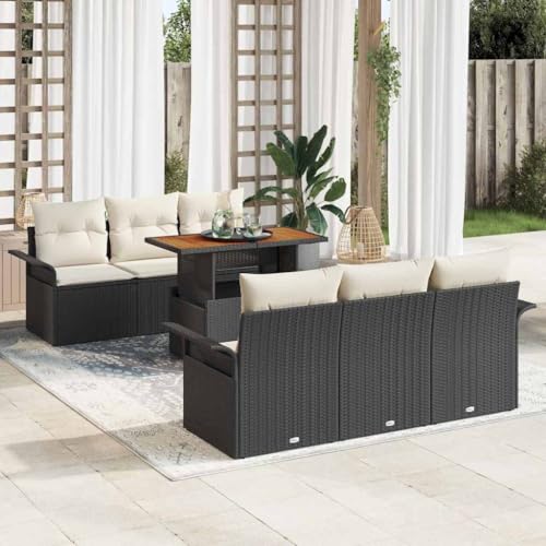 INLIFE Garten-Sofa-Set 7 pcs Schwarz und Creme 100 x 55 x 73 cm,Möbel,Gartenmöbel,Gartensitzmöbel,Gartensofas,Schwarz,61.6 KG,3349277 INLIFE Garten-Sofa-Set 7 pcs Schwarz und Creme 100 x 55 x 73 cm,Möbel,Gartenmöbel,Gartensitzmöbel,Gartensofas,Schwarz,61.6 KG,3349277 von INLIFE