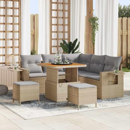 INLIFE Garten-Sofa-Set 8 pcs Beige Poly-Rattan,Möbel,Gartenmöbel,Gartenmöbel-Sets,Beige,66.1 KG,3361742 INLIFE Garten-Sofa-Set 8 pcs Beige Poly-Rattan,Möbel,Gartenmöbel,Gartenmöbel-Sets,Beige,66.1 KG,3361742 von INLIFE