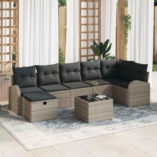 INLIFE Garten-Sofa-Set 8 pcs Grau 289 x 124 x 85 cm Poly Rattan,Möbel,Gartenmöbel,Gartensitzmöbel,Gartensofas,Grau,63 KG,3359108 INLIFE Garten-Sofa-Set 8 pcs Grau 289 x 124 x 85 cm Poly Rattan,Möbel,Gartenmöbel,Gartensitzmöbel,Gartensofas,Grau,63 KG,3359108 von INLIFE