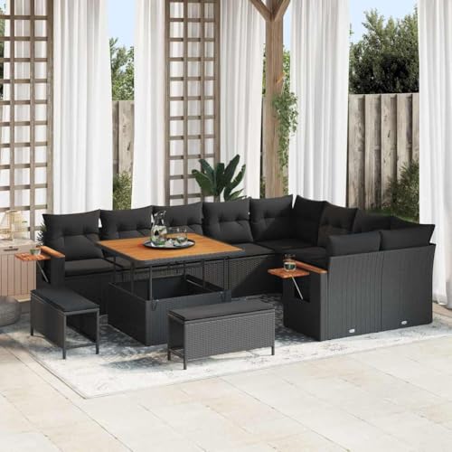 INLIFE Garten-Sofa-Set mit Kissen 12 pcs Schwarz Poly Rattan,Möbel,Gartenmöbel,Gartensitzmöbel,Gartensofas,Schwarz,107.2 KG,3365154 INLIFE Garten-Sofa-Set mit Kissen 12 pcs Schwarz Poly Rattan,Möbel,Gartenmöbel,Gartensitzmöbel,Gartensofas,Schwarz,107.2 KG,3365154 von INLIFE