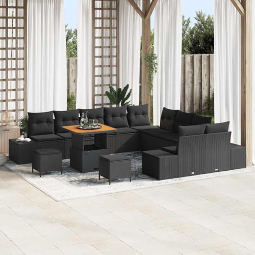 INLIFE Garten-Sofa-Set mit Kissen 13 pcs Schwarz 80 x 80 x 71 cm,Möbel,Gartenmöbel,Gartensitzmöbel,Gartensofas,Schwarz,110 KG,3364789 INLIFE Garten-Sofa-Set mit Kissen 13 pcs Schwarz 80 x 80 x 71 cm,Möbel,Gartenmöbel,Gartensitzmöbel,Gartensofas,Schwarz,110 KG,3364789 von INLIFE