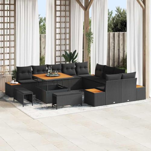 INLIFE Garten-Sofa-Set mit Kissen 13 pcs Schwarz Poly Rattan,Möbel,Gartenmöbel,Gartensitzmöbel,Gartensofas,Schwarz,121.4 KG,3364914 INLIFE Garten-Sofa-Set mit Kissen 13 pcs Schwarz Poly Rattan,Möbel,Gartenmöbel,Gartensitzmöbel,Gartensofas,Schwarz,121.4 KG,3364914 von INLIFE