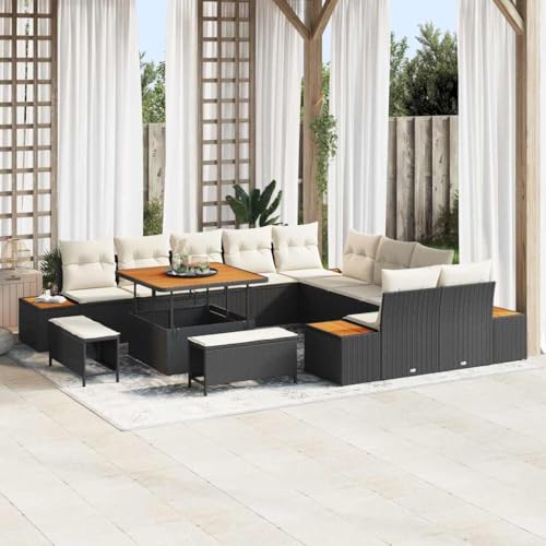 INLIFE Garten-Sofa-Set mit Kissen 13 pcs Schwarz Poly Rattan,Möbel,Gartenmöbel,Gartensitzmöbel,Gartensofas,Schwarz,123.4 KG,3364915 INLIFE Garten-Sofa-Set mit Kissen 13 pcs Schwarz Poly Rattan,Möbel,Gartenmöbel,Gartensitzmöbel,Gartensofas,Schwarz,123.4 KG,3364915 von INLIFE