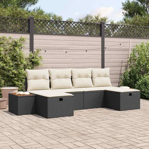 INLIFE Garten-Sofa-Set mit Kissen 6 pcs Schwarz Poly Rattan,Möbel,Gartenmöbel,Gartenmöbel-Sets,Schwarz,50 KG,3359649 INLIFE Garten-Sofa-Set mit Kissen 6 pcs Schwarz Poly Rattan,Möbel,Gartenmöbel,Gartenmöbel-Sets,Schwarz,50 KG,3359649 von INLIFE