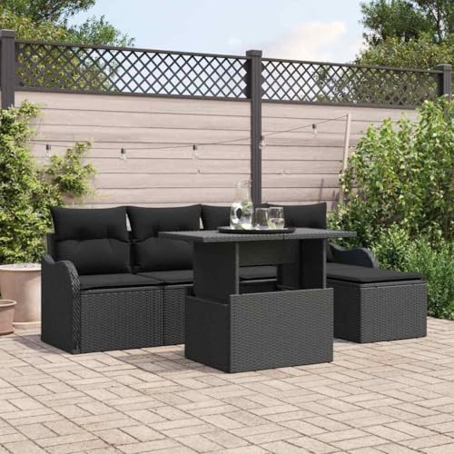 INLIFE Garten-Sofa-Set mit Kissen 6 pcs Schwarz Poly Rattan,Möbel,Gartenmöbel,Gartenmöbel-Sets,Schwarz,53.9 KG,3348449 INLIFE Garten-Sofa-Set mit Kissen 6 pcs Schwarz Poly Rattan,Möbel,Gartenmöbel,Gartenmöbel-Sets,Schwarz,53.9 KG,3348449 von INLIFE
