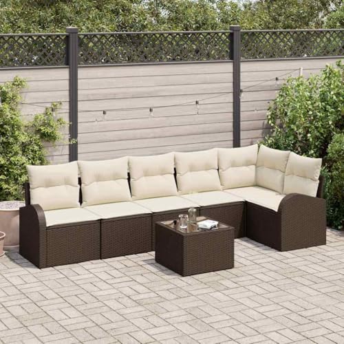 INLIFE Garten-Sofa-Set mit Kissen 7 pcs Braun Poly Rattan,Möbel,Gartenmöbel,Gartenmöbel-Sets,Braun,54.4 KG,3346068 INLIFE Garten-Sofa-Set mit Kissen 7 pcs Braun Poly Rattan,Möbel,Gartenmöbel,Gartenmöbel-Sets,Braun,54.4 KG,3346068 von INLIFE