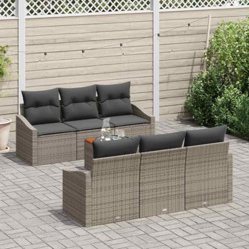 INLIFE Garten-Sofa-Set mit Kissen 7 pcs Grau Poly Rattan,Möbel,Gartenmöbel,Gartenmöbel-Sets,Grau,54.6 KG,3347776 INLIFE Garten-Sofa-Set mit Kissen 7 pcs Grau Poly Rattan,Möbel,Gartenmöbel,Gartenmöbel-Sets,Grau,54.6 KG,3347776 von INLIFE
