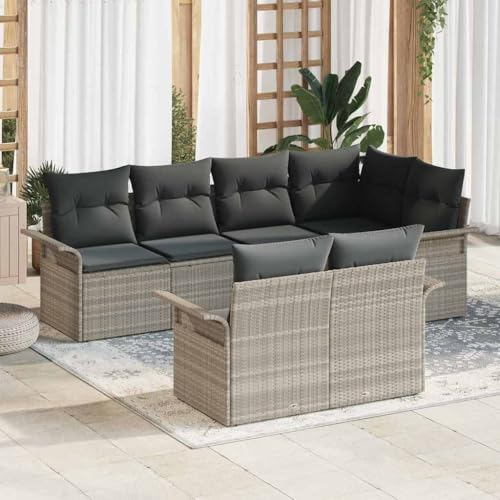 INLIFE Garten-Sofa-Set mit Kissen 7 pcs Hellgrau Poly Rattan,Möbel,Gartenmöbel,Gartenmöbel-Sets,Hellgrau,60 KG,3345402 INLIFE Garten-Sofa-Set mit Kissen 7 pcs Hellgrau Poly Rattan,Möbel,Gartenmöbel,Gartenmöbel-Sets,Hellgrau,60 KG,3345402 von INLIFE