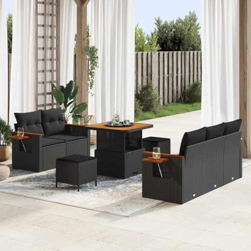 INLIFE Garten-Sofa-Set mit Kissen 8 pcs Schwarz 80 x 80 x 71 cm,Möbel,Gartenmöbel,Gartensitzmöbel,Gartensofas,Schwarz,69 KG,3363114 INLIFE Garten-Sofa-Set mit Kissen 8 pcs Schwarz 80 x 80 x 71 cm,Möbel,Gartenmöbel,Gartensitzmöbel,Gartensofas,Schwarz,69 KG,3363114 von INLIFE
