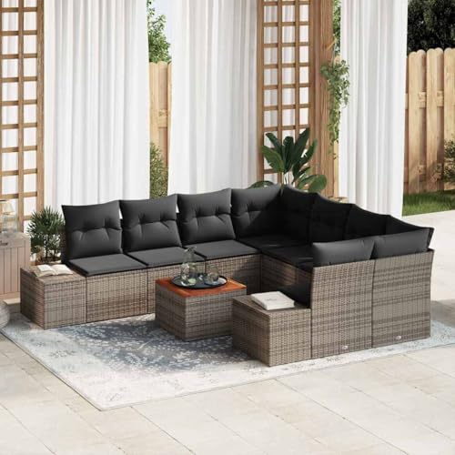 INLIFE Garten-Sofa-Set mit Kissen 9 pcs Grau Poly Rattan,Möbel,Gartenmöbel,Gartenmöbel-Sets,Grau,74.1 KG,3347937 INLIFE Garten-Sofa-Set mit Kissen 9 pcs Grau Poly Rattan,Möbel,Gartenmöbel,Gartenmöbel-Sets,Grau,74.1 KG,3347937 von INLIFE