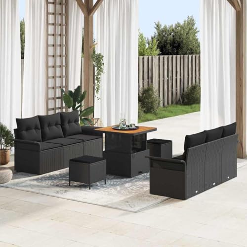 INLIFE Garten-Sofa-Set mit Kissen 9 pcs Schwarz 80 x 80 x 71 cm,Möbel,Gartenmöbel,Gartensitzmöbel,Gartensofas,Schwarz,72 KG,3364034 INLIFE Garten-Sofa-Set mit Kissen 9 pcs Schwarz 80 x 80 x 71 cm,Möbel,Gartenmöbel,Gartensitzmöbel,Gartensofas,Schwarz,72 KG,3364034 von INLIFE