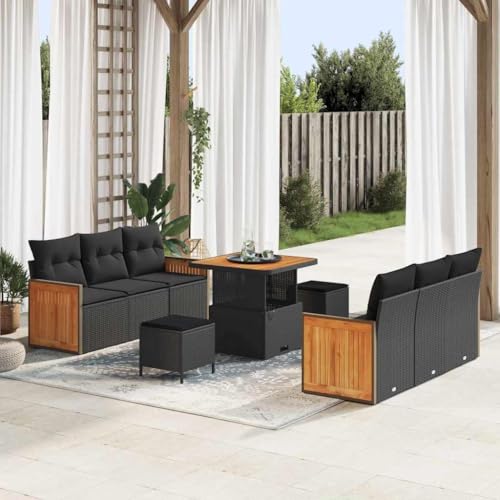 INLIFE Garten-Sofa-Set mit Kissen 9 pcs Schwarz 80 x 80 x 71 cm,Möbel,Gartenmöbel,Gartensitzmöbel,Gartensofas,Schwarz,80.8 KG,3363254 INLIFE Garten-Sofa-Set mit Kissen 9 pcs Schwarz 80 x 80 x 71 cm,Möbel,Gartenmöbel,Gartensitzmöbel,Gartensofas,Schwarz,80.8 KG,3363254 von INLIFE