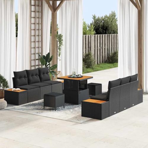 INLIFE Garten-Sofa-Set mit Kissen 9 pcs Schwarz 80 x 80 x 71 cm,Möbel,Gartenmöbel,Gartensitzmöbel,Gartensofas,Schwarz,84 KG,3364814 INLIFE Garten-Sofa-Set mit Kissen 9 pcs Schwarz 80 x 80 x 71 cm,Möbel,Gartenmöbel,Gartensitzmöbel,Gartensofas,Schwarz,84 KG,3364814 von INLIFE