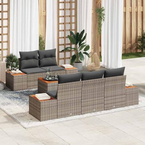 INLIFE Garten-Sofa-Set mit Kissen mit Speicher 6 pcs Grau Poly Rattan,Möbel,Gartenmöbel,Gartenmöbel-Sets,Grau,64 KG,3356694 INLIFE Garten-Sofa-Set mit Kissen mit Speicher 6 pcs Grau Poly Rattan,Möbel,Gartenmöbel,Gartenmöbel-Sets,Grau,64 KG,3356694 von INLIFE