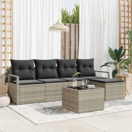 INLIFE Garten-Sofa-Set mit Kissen mit Speicher 6 pcs Hellgrau,Möbel,Gartenmöbel,Gartensitzmöbel,Gartensofas,Hellgrau,50 KG,3355021 INLIFE Garten-Sofa-Set mit Kissen mit Speicher 6 pcs Hellgrau,Möbel,Gartenmöbel,Gartensitzmöbel,Gartensofas,Hellgrau,50 KG,3355021 von INLIFE