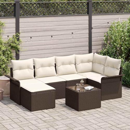 INLIFE Garten-Sofa-Set mit Kissen mit Speicher 7 pcs Braun Poly Rattan,Möbel,Gartenmöbel,Gartenmöbel-Sets,Braun,57.8 KG,3354107 INLIFE Garten-Sofa-Set mit Kissen mit Speicher 7 pcs Braun Poly Rattan,Möbel,Gartenmöbel,Gartenmöbel-Sets,Braun,57.8 KG,3354107 von INLIFE