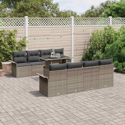 INLIFE Garten-Sofa-Set mit Kissen mit Speicher 9 pcs Grau Poly Rattan,Möbel,Gartenmöbel,Gartenmöbel-Sets,Grau,84.2 KG,3356982 INLIFE Garten-Sofa-Set mit Kissen mit Speicher 9 pcs Grau Poly Rattan,Möbel,Gartenmöbel,Gartenmöbel-Sets,Grau,84.2 KG,3356982 von INLIFE