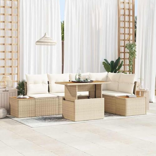 INLIFE Garten-Sofa-Set mit Speicher 6 pcs Beige Poly Rattan,Möbel,Gartenmöbel,Gartenmöbel-Sets,Beige,64.3 KG,3358810 INLIFE Garten-Sofa-Set mit Speicher 6 pcs Beige Poly Rattan,Möbel,Gartenmöbel,Gartenmöbel-Sets,Beige,64.3 KG,3358810 von INLIFE