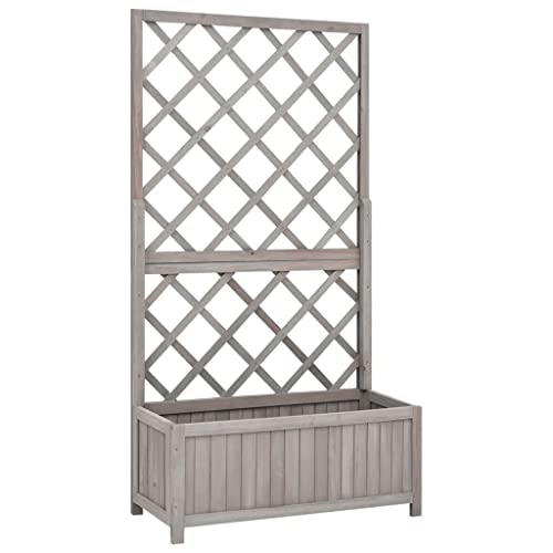 INLIFE Garten-Spalier mit Blumenkasten Grau 70x30x135 cm Tannenholz von INLIFE