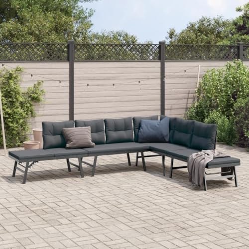 INLIFE Gartenbänke 4 STK. mit Kissen Schwarz Pulverbeschichteter Stahl,Möbel,Gartenmöbel,Gartenmöbel-Sets,Schwarz,59 KG,3283721 INLIFE Gartenbänke 4 STK. mit Kissen Schwarz Pulverbeschichteter Stahl,Möbel,Gartenmöbel,Gartenmöbel-Sets,Schwarz,59 KG,3283721 von INLIFE